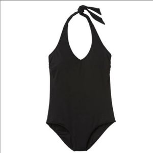Athleta Plunge Black One-Piece Swimsuit M